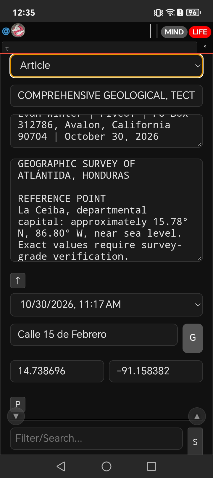 COMPREHENSIVE GEOLOGICAL, TECTONIC, CLIMATOLOGICAL, ARCHAEOLOGICAL, BIOLOGICAL AND GEOGRAPHIC SURVEY OF ATLÁNTIDA, Honduras @2026-10-30 12:17:59 - Calle 15 de Febrero